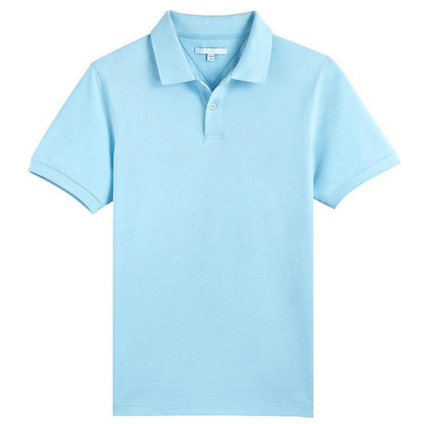 Blank Short Sleeve Mens Formal Polo Shirts , Blue 100% Hemp Polo Shirts