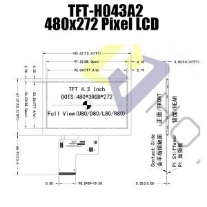 4.3" 480x272 IPS TFT LCD Display | SC7283 Controller High Brightness