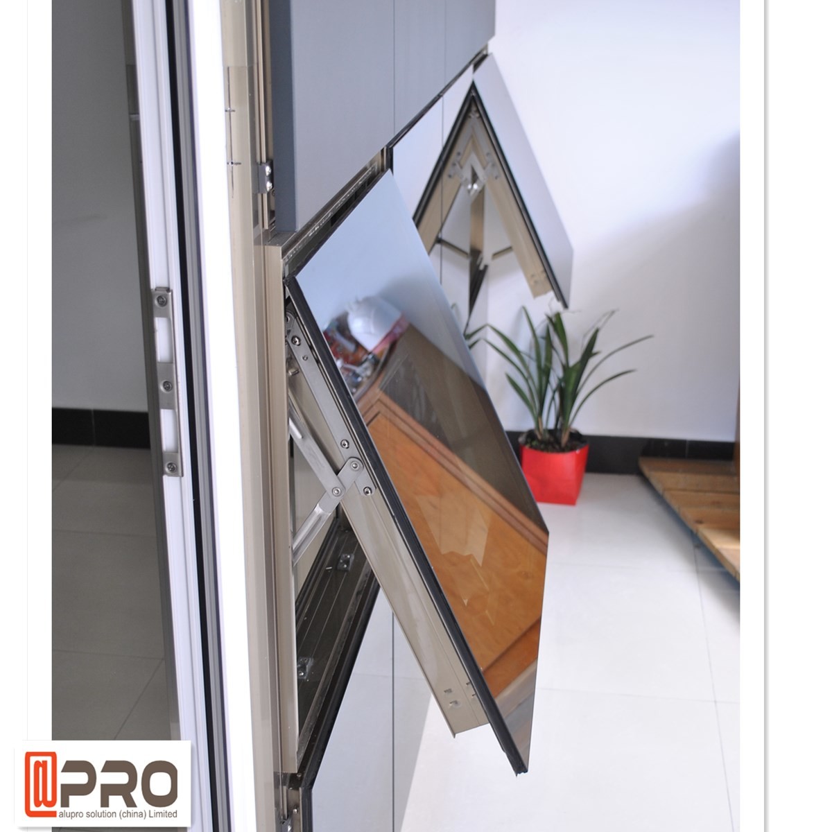 aluminium hung top window,double top hung window,top hung window opener