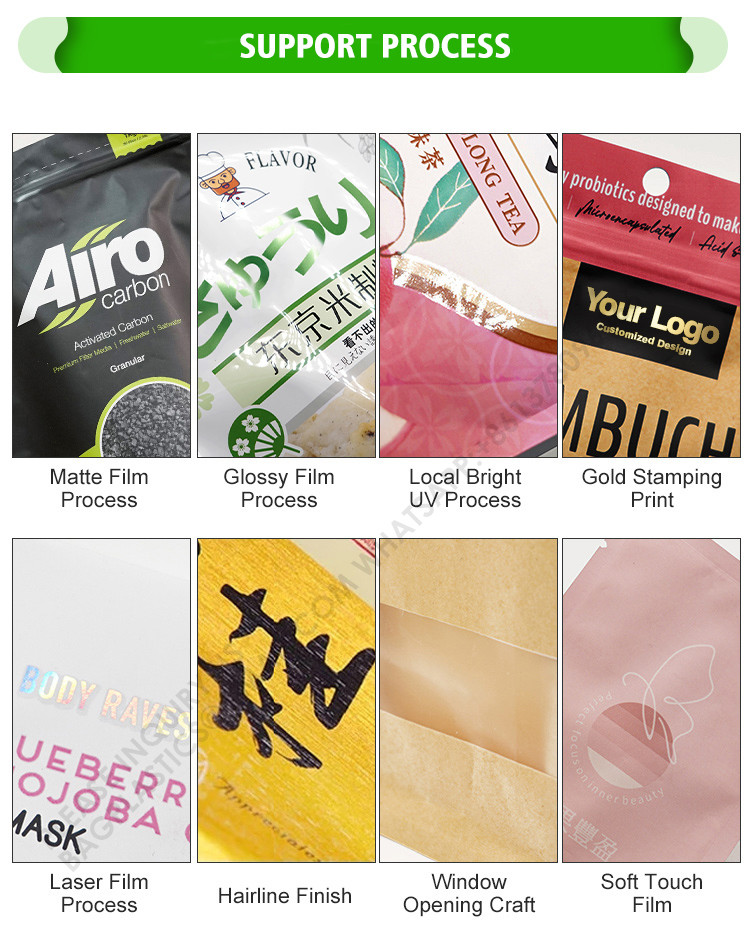 Packaging Sweets Tea Biscuits Aluminium Foil Bags Self-Standing Zipper Packaging Bags