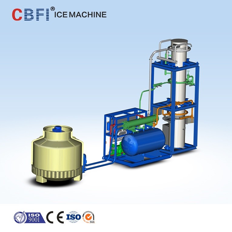 R507 Refrigerant Automatic Ice Tube Making Machine With RO Water Treatment