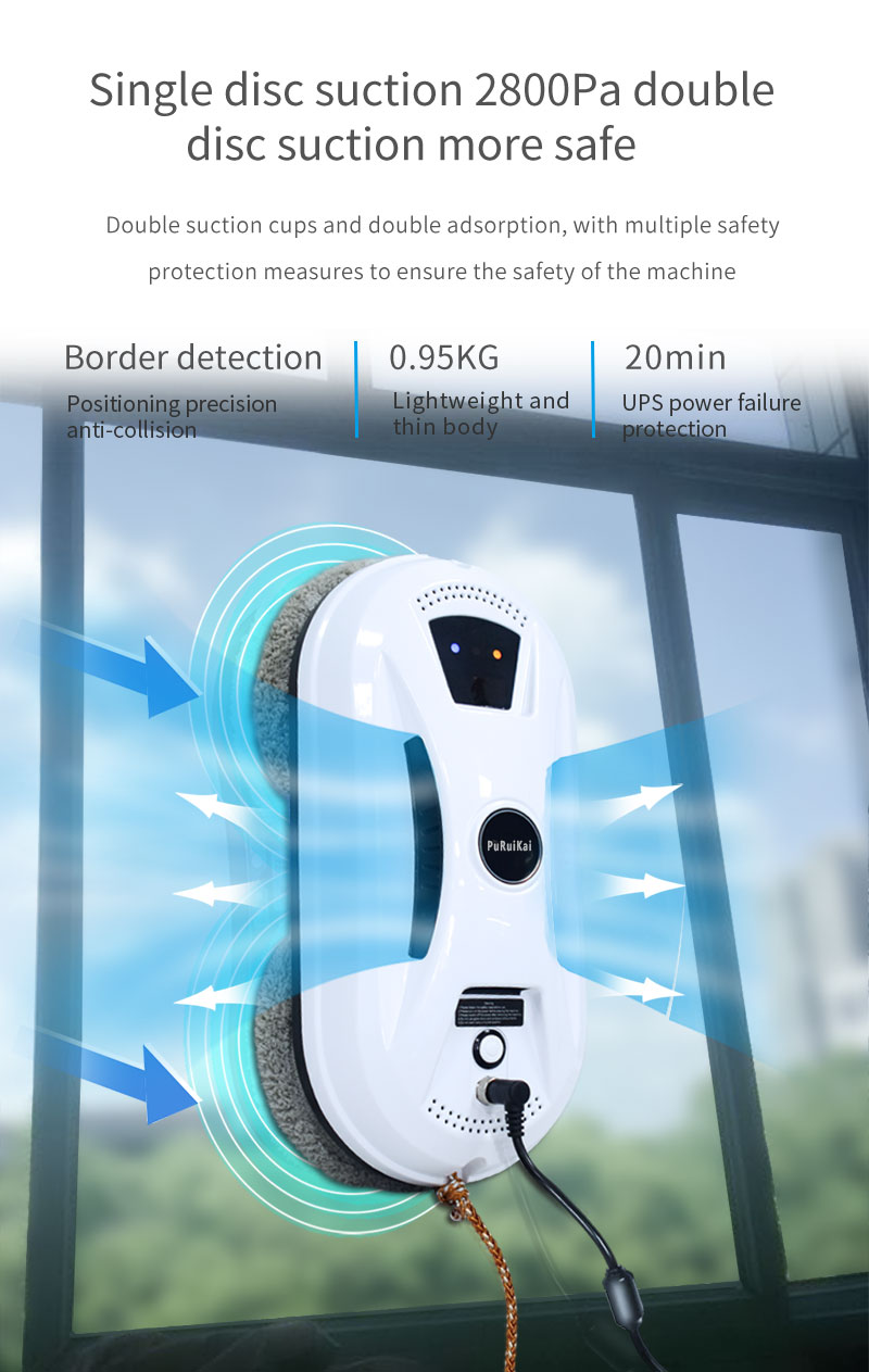 Private Mold Yes Huidi Automatic Electric Robot Window Cleaning Robot for Your Office