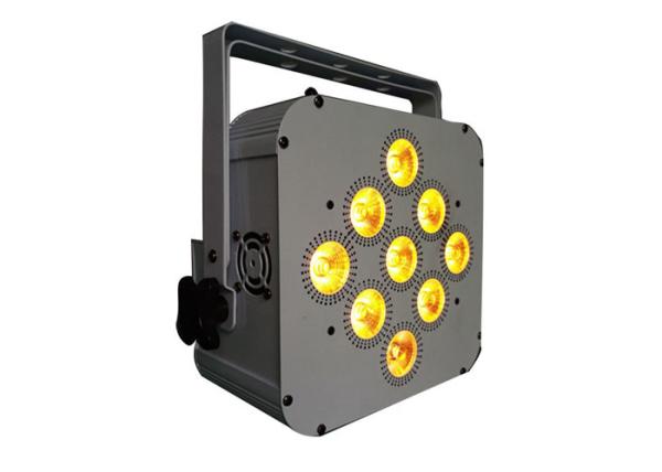 LED Flat Par 9*18W RGBWA+UV 6in1 stage uplights dj equipment powered wireless