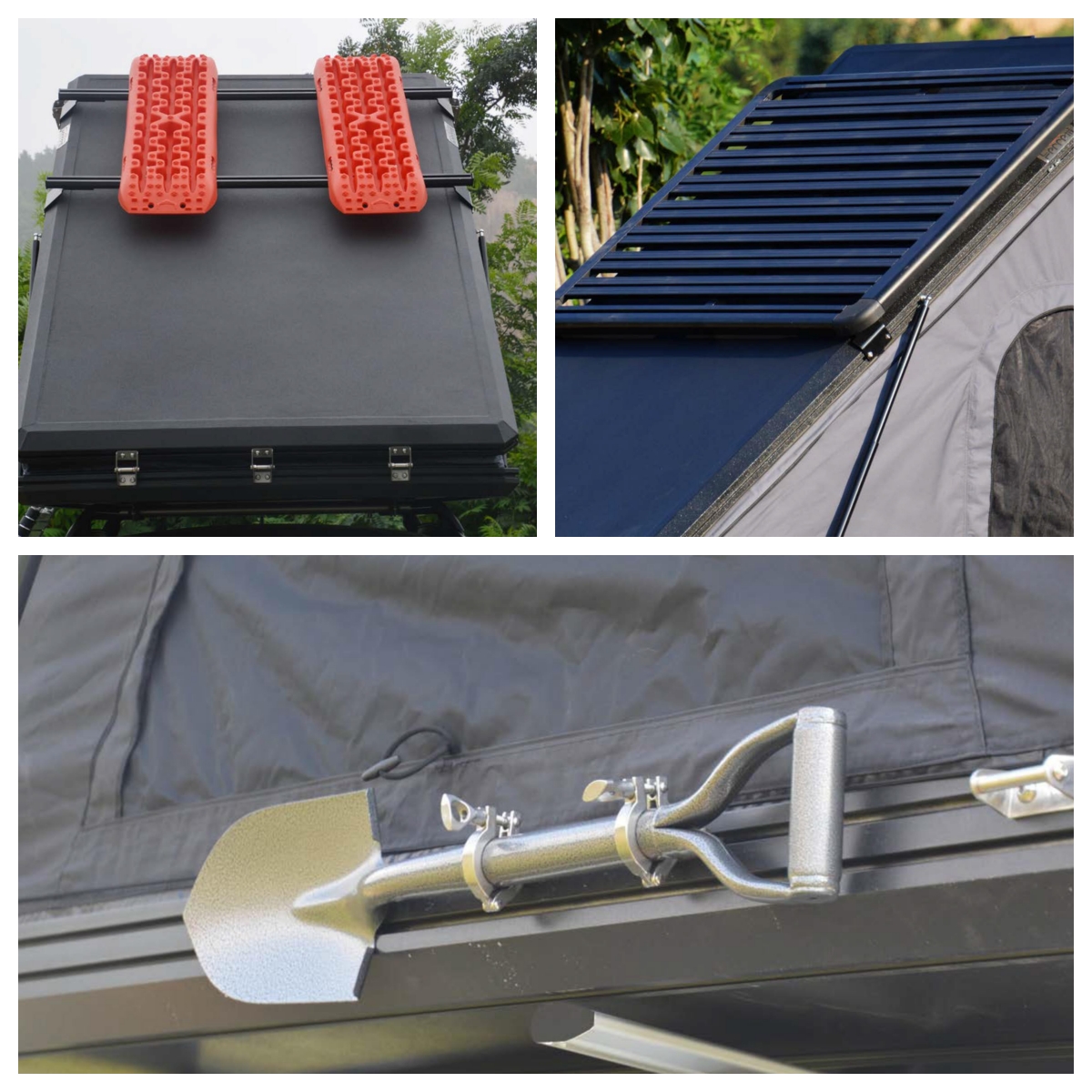 Aluminum Hard Shell Rooftop Tent for 4 Person Truck Camping Open Size 210*143*163cm