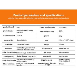 Partition Automatic Tape Dispenser ABS Materials ZCUT-9GR