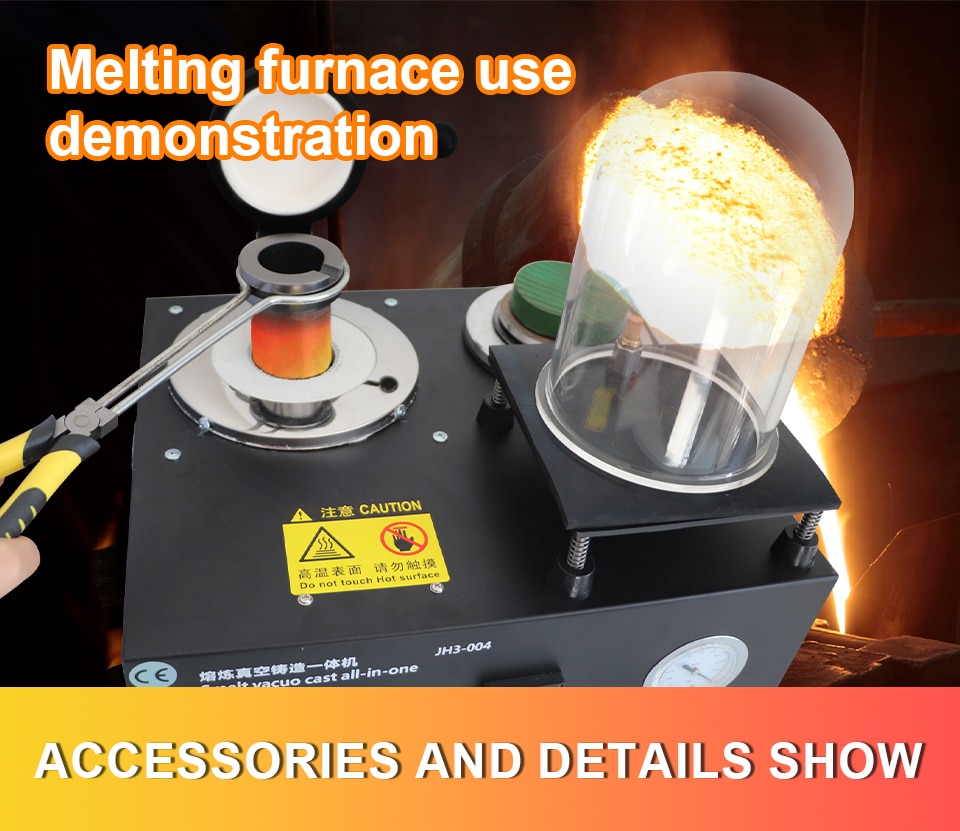 1400W Jewelry Melting Furnace Metal Jewelry Vacuum Casting Machine