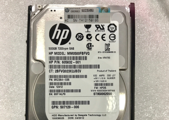 507610-B21 58009-001 500GB Hard Disk For HP Laptop SAS 500GB 2.5" Size