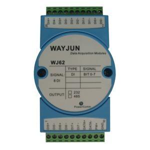 WJ62 series Eight channels Isolated Switch Signal to RS485/232 Converter, blue