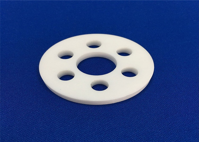 Heat Resistant Ceramic Disc / Alumina Ceramic Flange Customized Size With Ring
