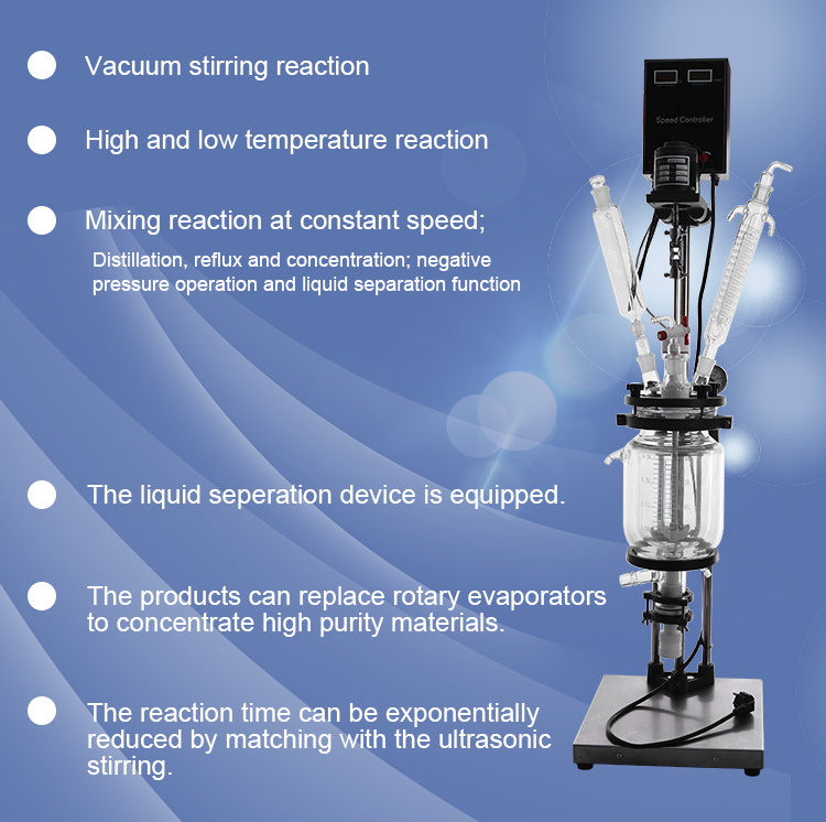 S212 2l Laboratory Double Layer Jacketed Glass Reactor