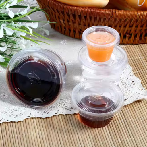1oz PLA Disposable Sauce Cups Small Plastic Condiment Cups