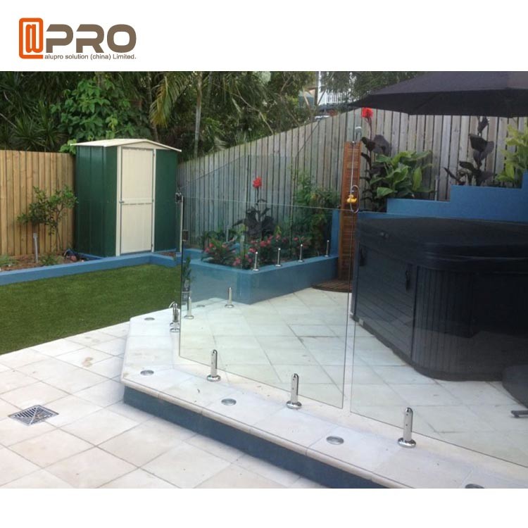 Indoor Outdoor 10mm Thick Frameless Glass Balcony Aluminum Balustrade