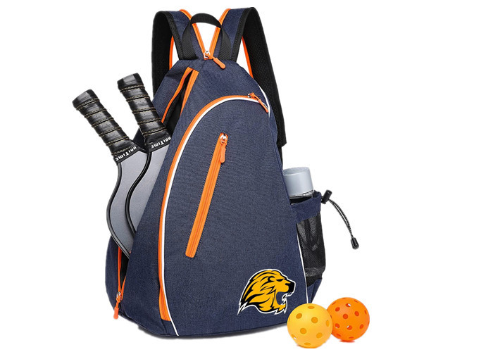 Orange Pickleball Racket Bag Anti Theft Crossbody Sling Bag Waterproof With Fence Hook
