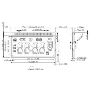 ODM Positive Reflective TN Segment LCD For Vehicle Display