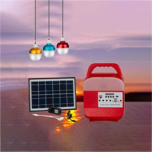 OEM DC15V 8000mah Solar Home Lighting System With FM Radio
