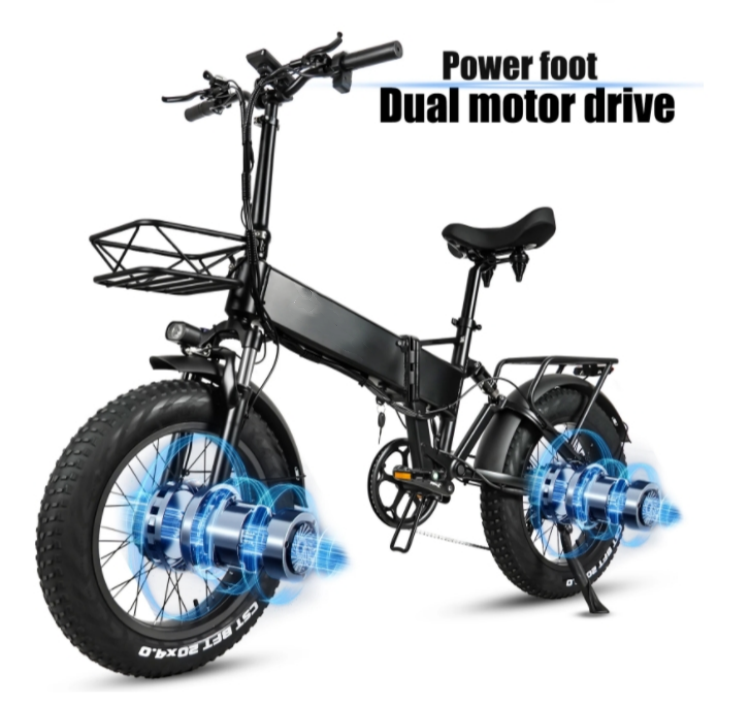 Disc Brake 1000W Electric Folding Bike 48V 17Ah 7 Speed City Fat Tire E Bike