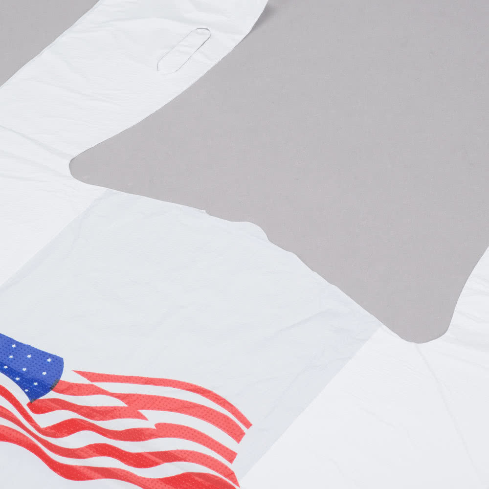 American Flag Pattern T Shirt Shopping Bags Heavy Duty HDPE Material