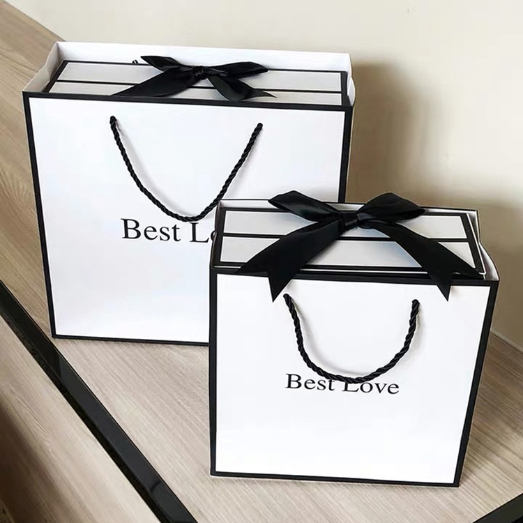 Acrylic White Magnetic Gift Box with Ribbon for Wedding Invitation Packaging Solution