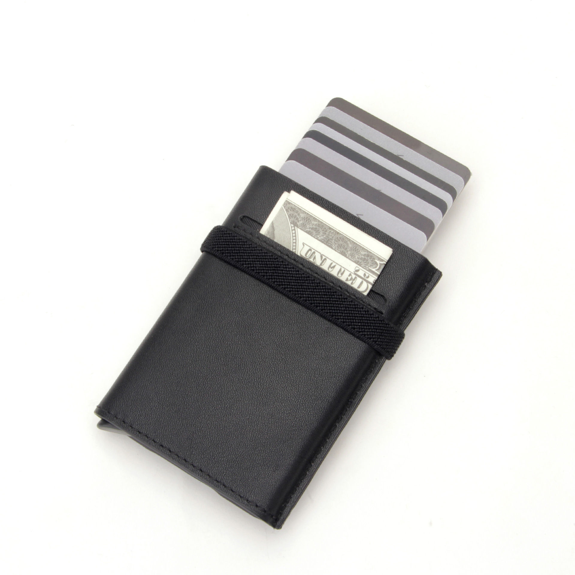 Low MOQ Mix Models Card Holder with Money Pocket Pop Up Wallet RFID Blocking Slim Metal Bank Card Case Holds