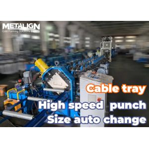 China Servo Feeding Punching Cable Tray Roll Forming Machine Production Line For Galvanized Cable Trays on sale