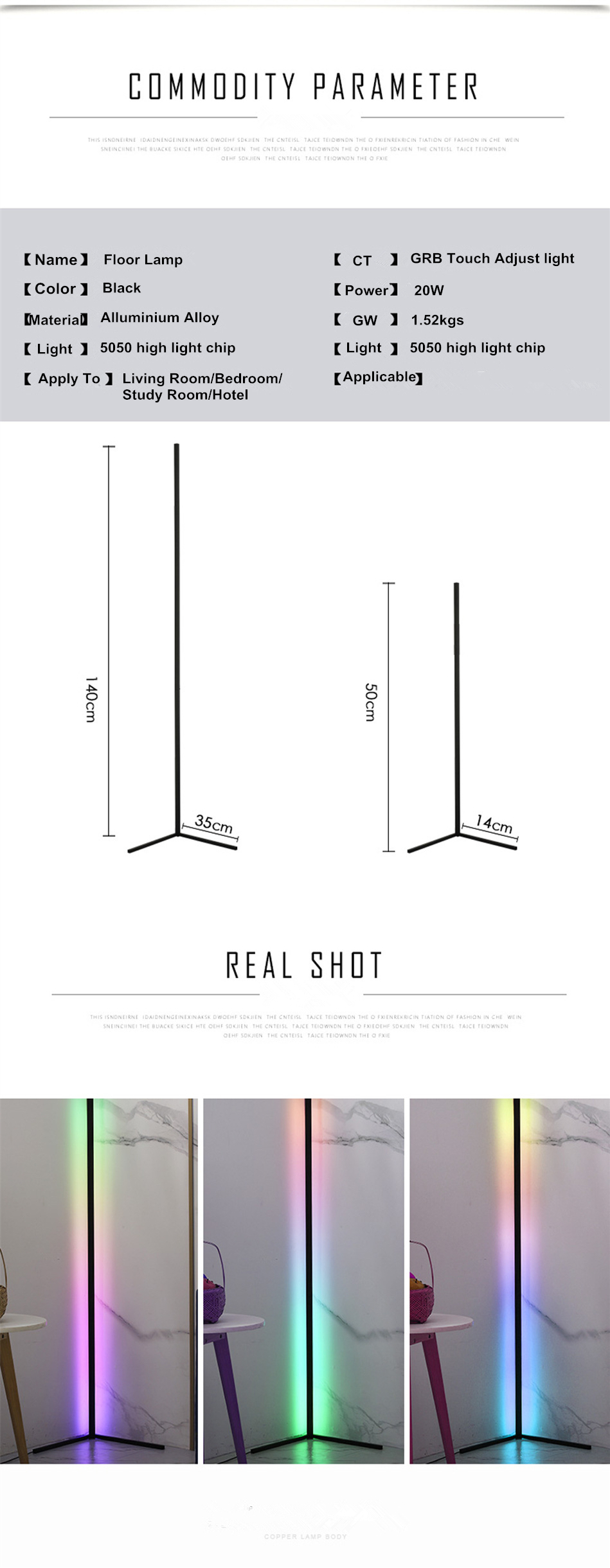 Drop Shipping Modern Nordic Luxury Tripod Corner Metal Floor Lamp For Bedroom Living Room Hotel