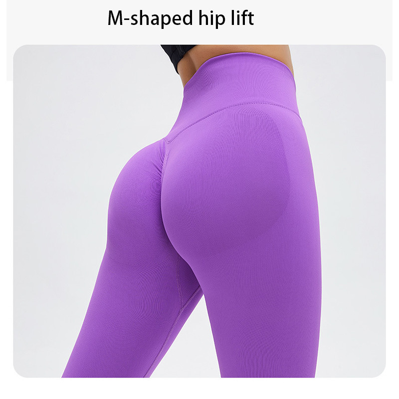 Blue Elastic Seamless High Waisted Tummy Control Workout Leggings