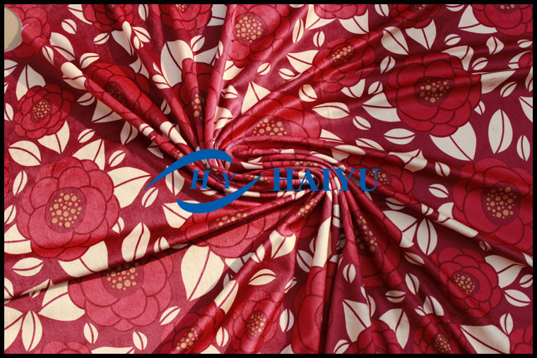 100% polyester printed velboa fabric/ printing / pigment print fabric