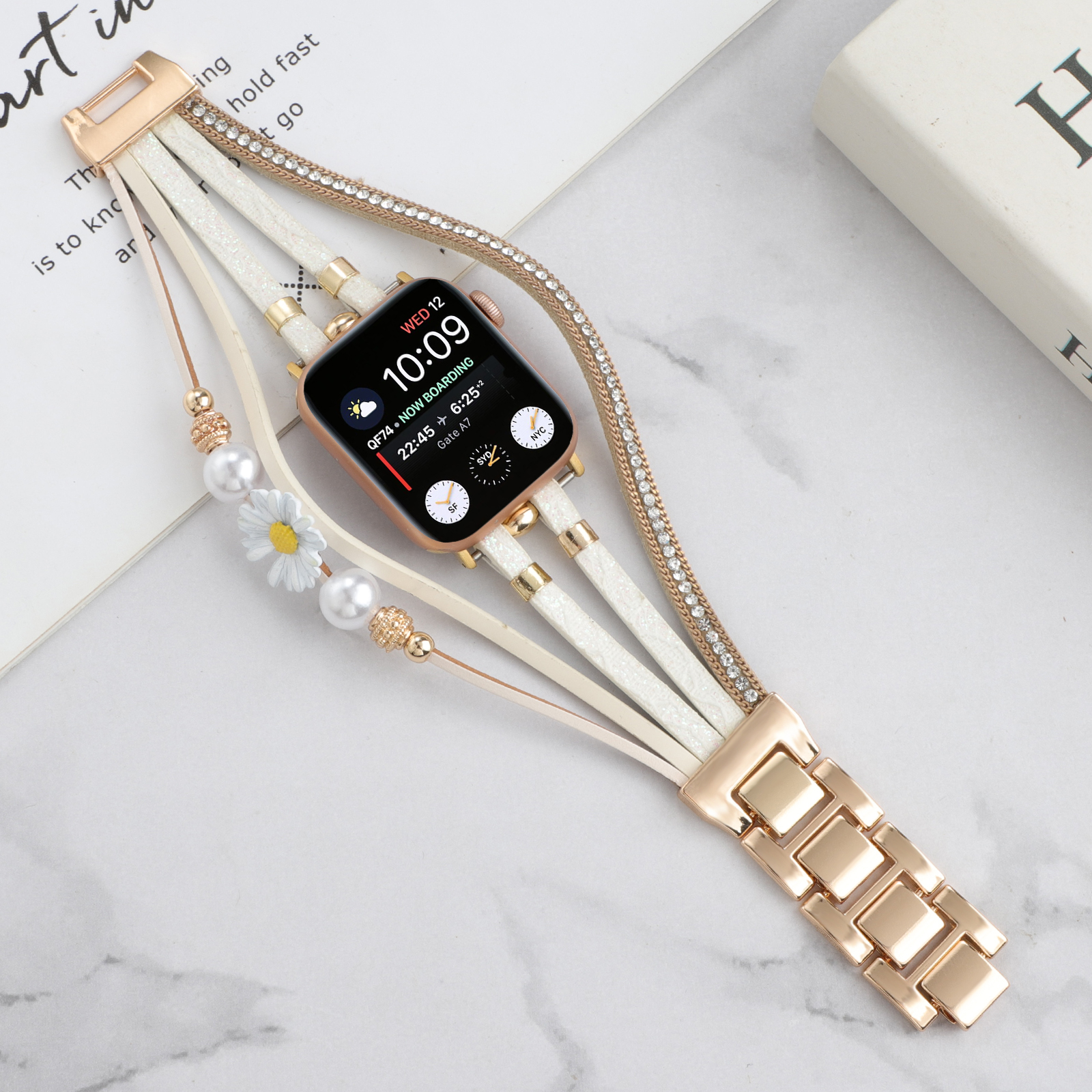DHL.UPS.FEDEX.EMS Trendy Zou Chrysanthemum Decorative Smart Watch Band