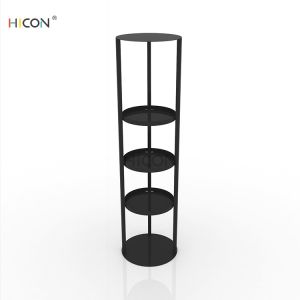 3-Tiers White Graphics Beverage Kiosk Displays Shelf Design