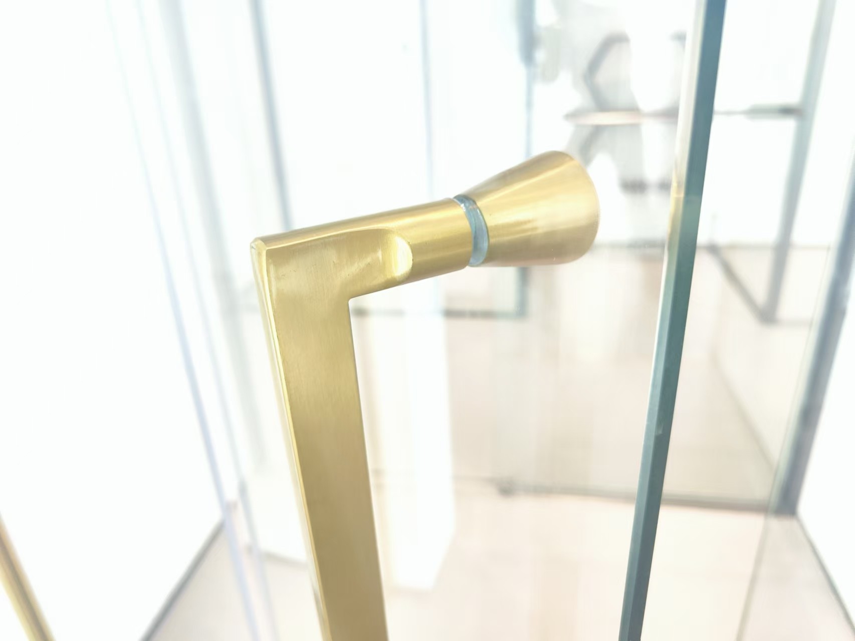 304 Stainless Steel Shower Door Pull Handles Anti Collision High Strength