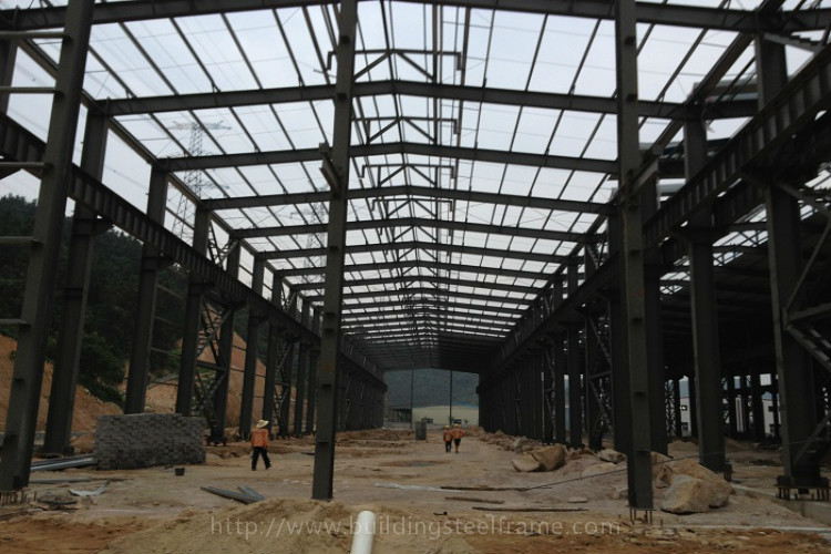Rigid Building Steel Structure , H Section Frame Steel Structure For Worshop