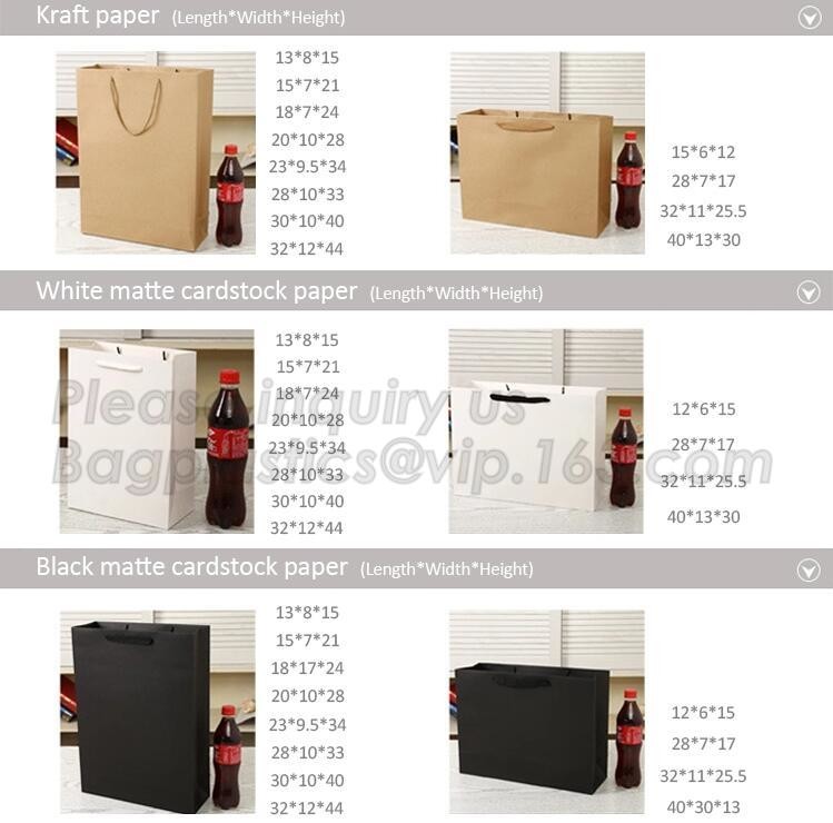 Customized Red Printed Kraft Paper Shopping Bag with Ribbon Handles and Bowknot,Kraft Paper Shopping Bag with Kinds off