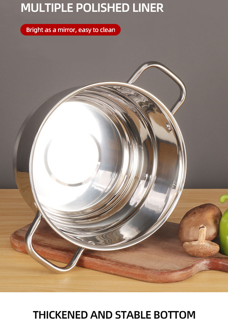 Multi-function Silver Kitchen Cookware Cooking Pot Set Stainless Steel Soup & Stock Pots Sets With Stainless Steel Handle