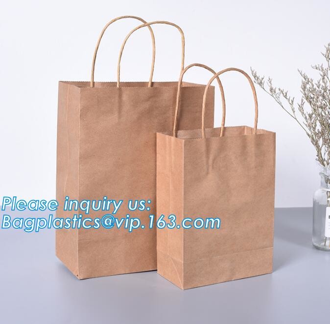 Customized Red Printed Kraft Paper Shopping Bag with Ribbon Handles and Bowknot,Kraft Paper Shopping Bag with Kinds off