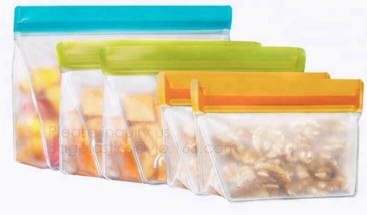Reusable Silicone Food Storage Bag Washable Silicone Fresh Bag for Fruits Vegetables Meat Preservation bagplastics bagea