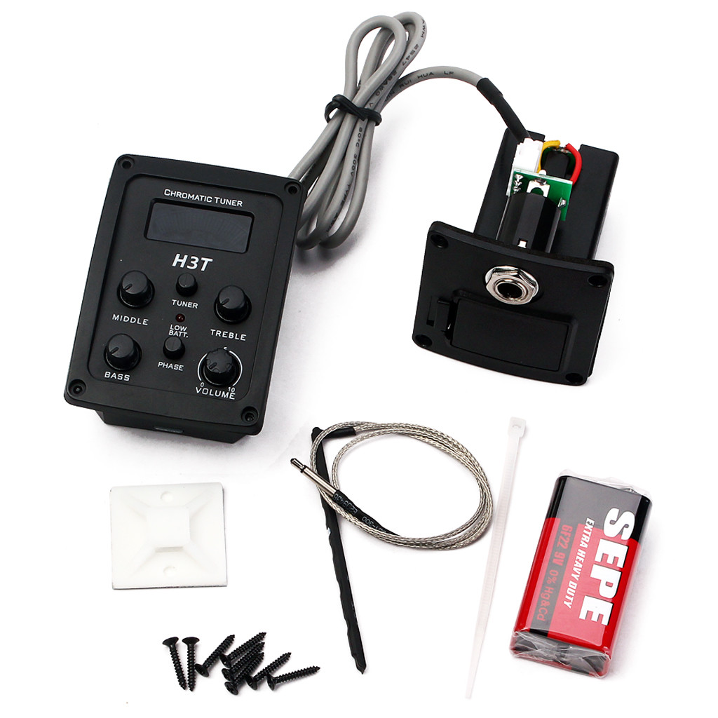 4 Band Bass Guitar Equalizer EQ Pickup For Acoustic Electric Guitars