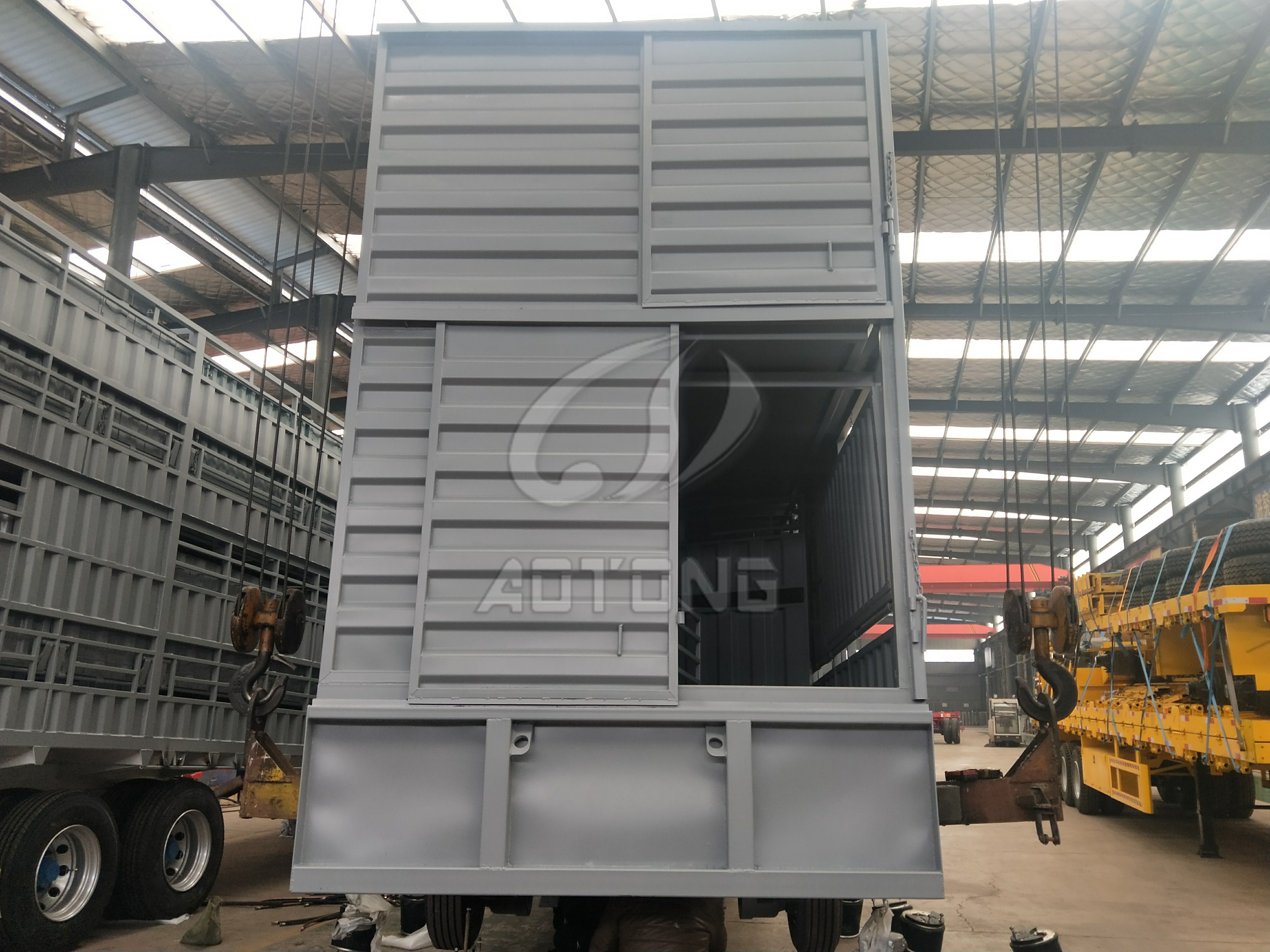 Double Deck 3-axle Steel Animal Transport Storehouse Bars Semi Trailer Superior Design