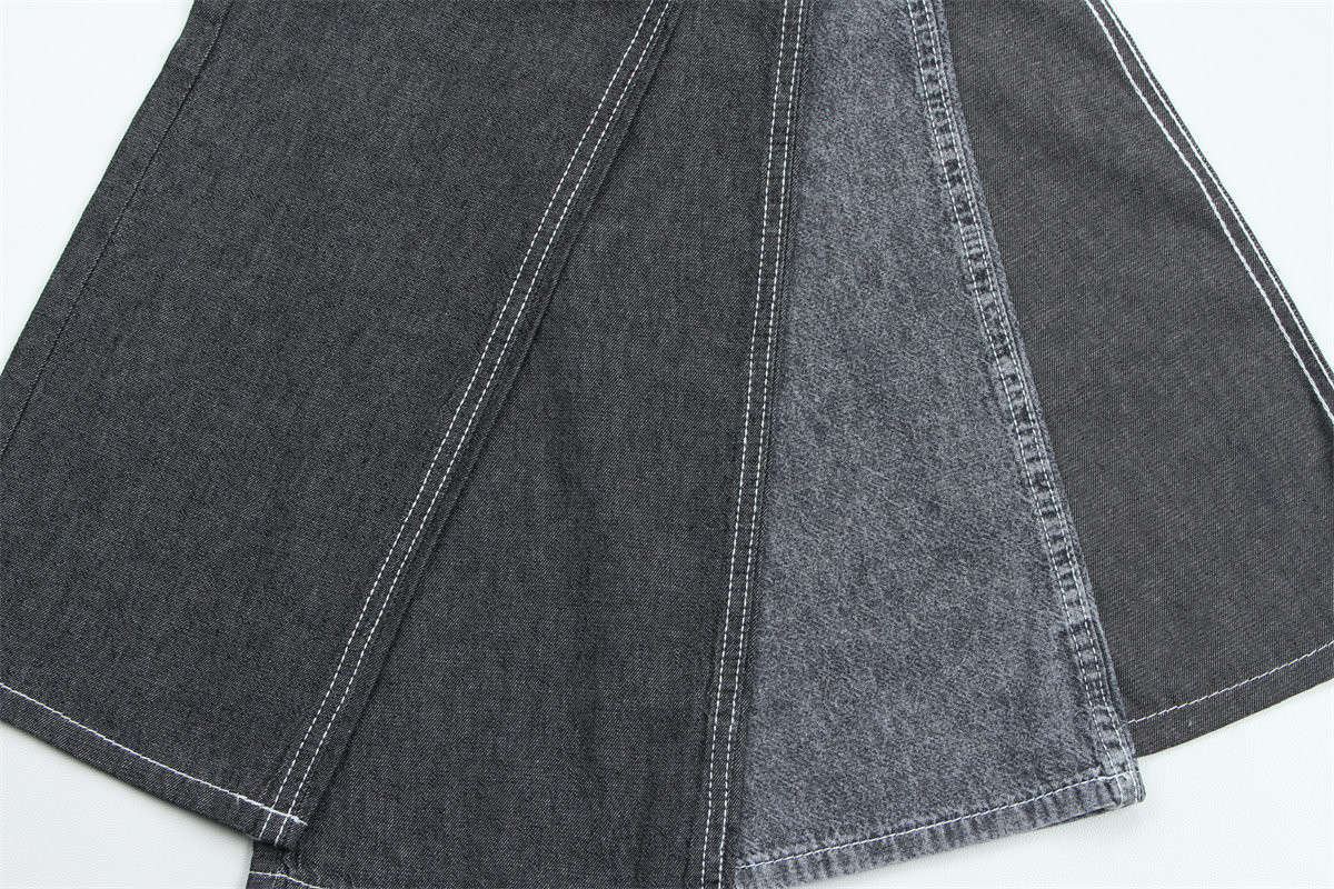 100% Pure Cotton Silk-like Black Lightweight Denim Fabric