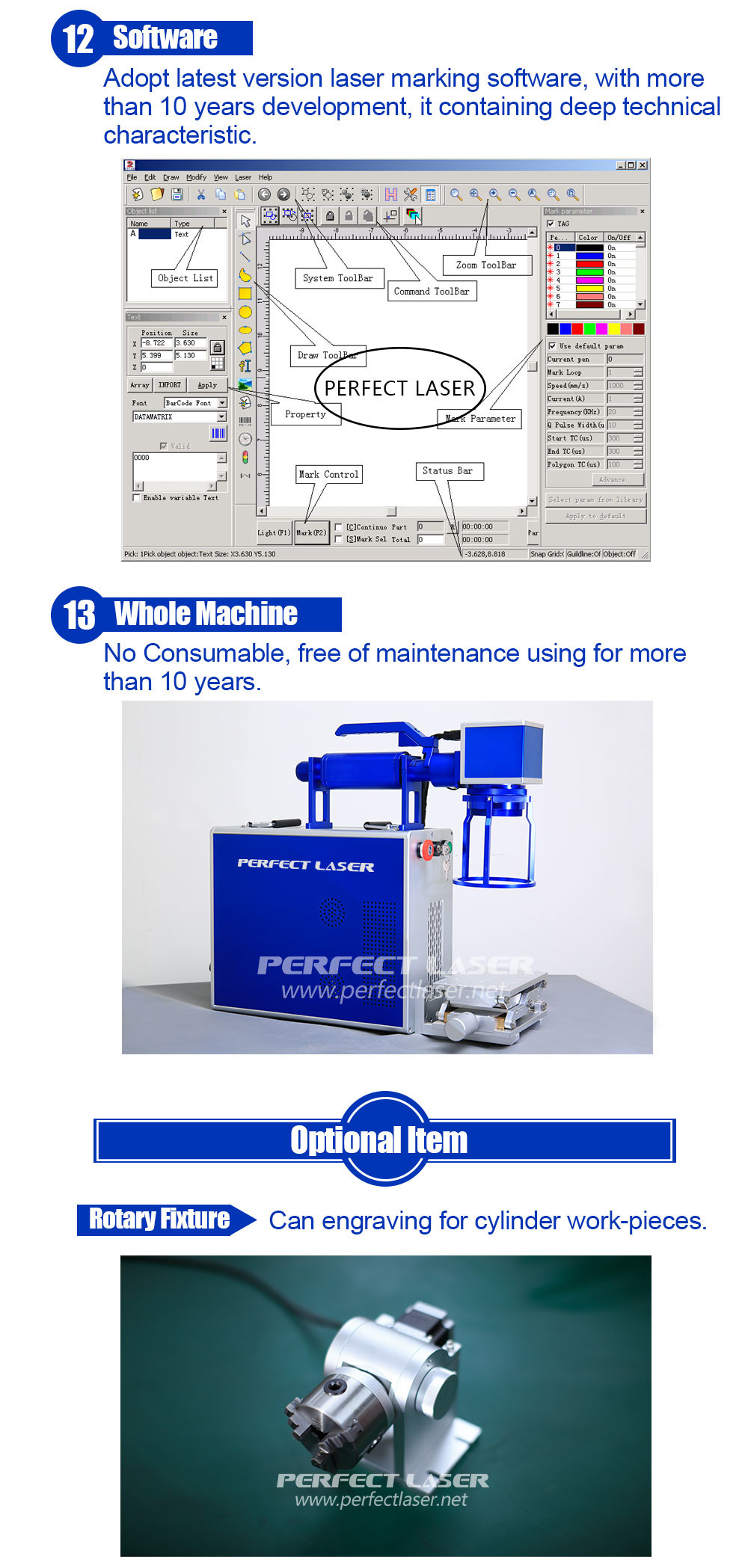 50W Desktop Hand held Laser Marking Machine PEDB - 400H 220 Operating voltage