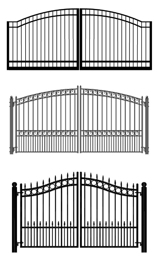 Outdoor Pipe Tubular Steel Fence Gate 10FT Decorative Fence Gate