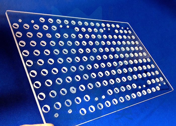 SIO2 Odm Cnc Drilling Quartz Glass Plate With Holes