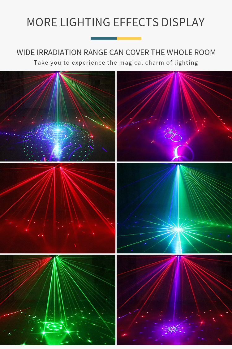 2022 New 9 Eyes KTV Bars Stage Party Light Sound Activated Home Projection Cool Dazzling DMX DJ Disco Dance Laser Strob
