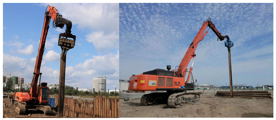 Depth 12-15m Excavator Vibratory Pile Hammer NM400 Excavator Attachment