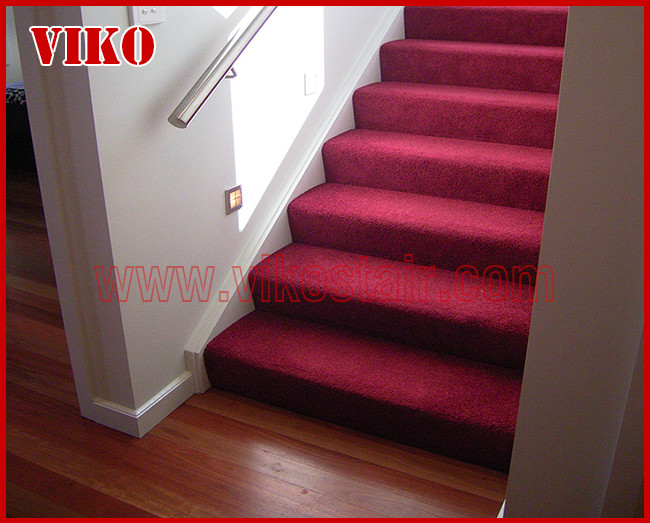 Double Steel Plate Staircasee VK53S Tread beech ,Railing tempered glass, Handrail b eech Stringer,carbon