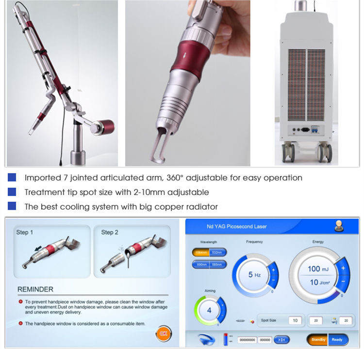 Four Wavelength 450-2000ps Picosecond Tattoo Tattoo Removal Machine