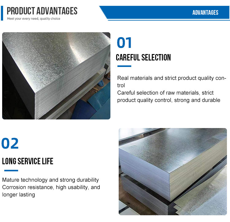 China Manufacturer Hot Dipped Galvanized Steel Sheet 0.15mm-3mm Silver Finish Corrugated Galvanized Steel Sheet for Roof
