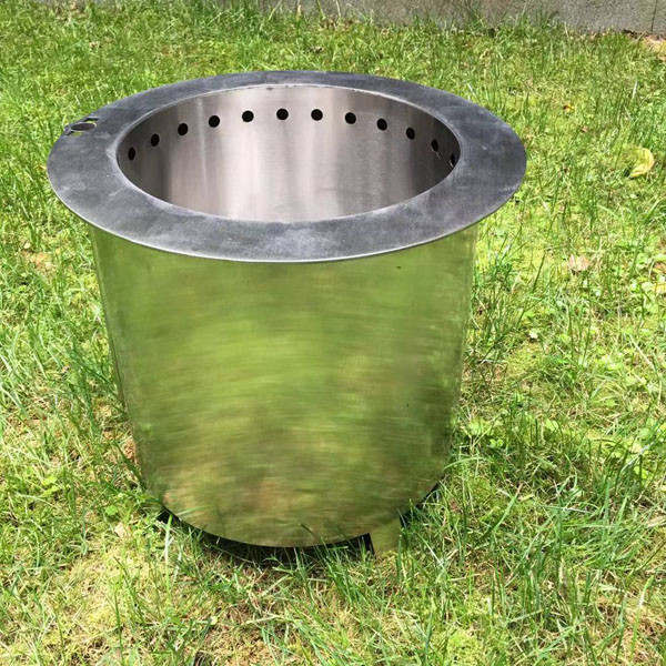 19.5" Outdoor Camping Fire Pit Double Flame Stainless Steel 201 Firepit