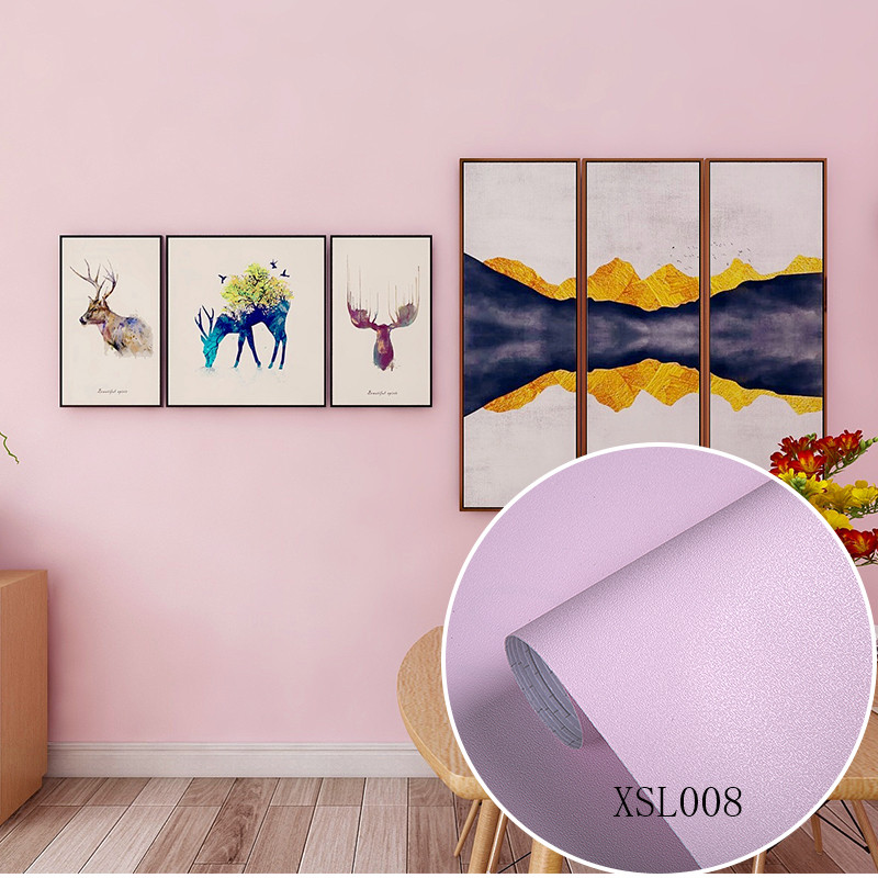 Solid Color Sand Surface PVC 3D Wallpaper for Hotel Interior Decoration Orange 0.18mm-0.21mm Thickness