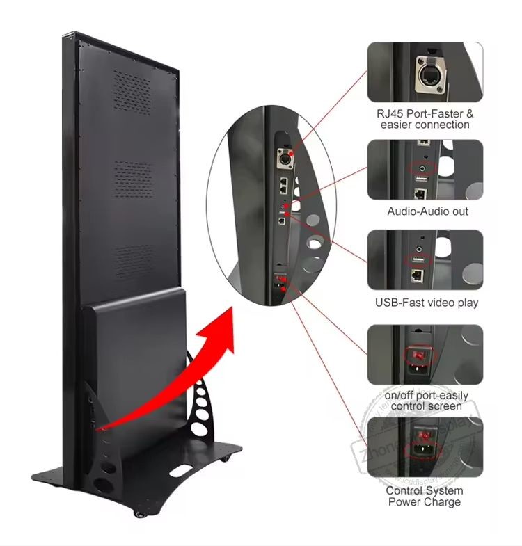 High Brightness Poster Led Display P1.86 P2 P2.5 P3 COB Indoor Commercial Floor Stand Digital LED Poster For Shopping Mall/Cinema