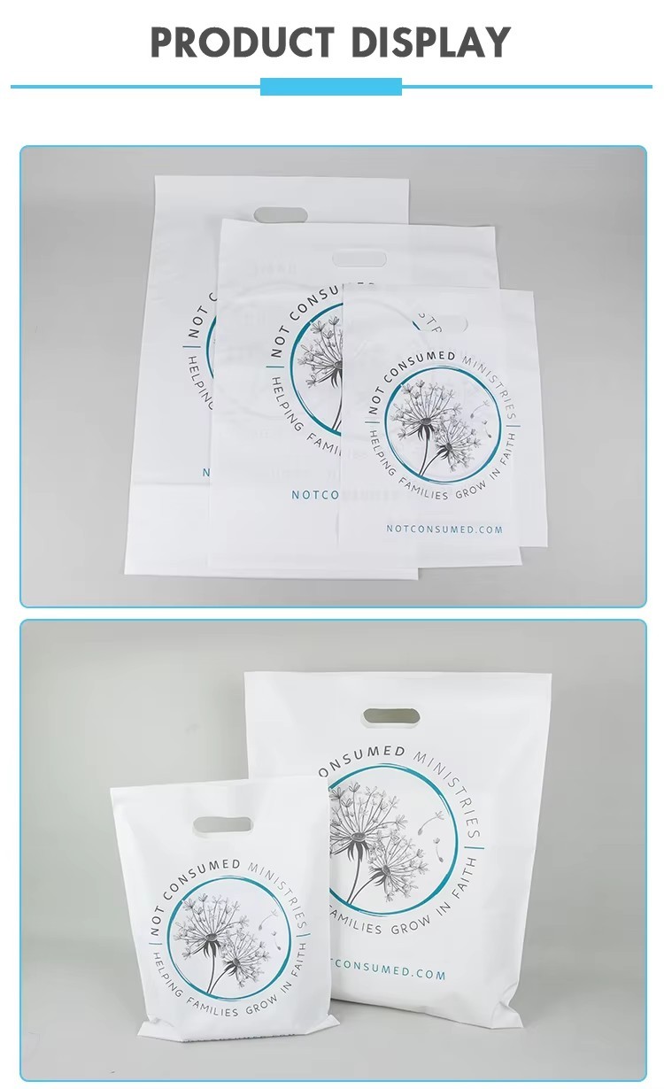 Custom Logo Printed Large Capacity Plastic Bags With Handles For Shopping